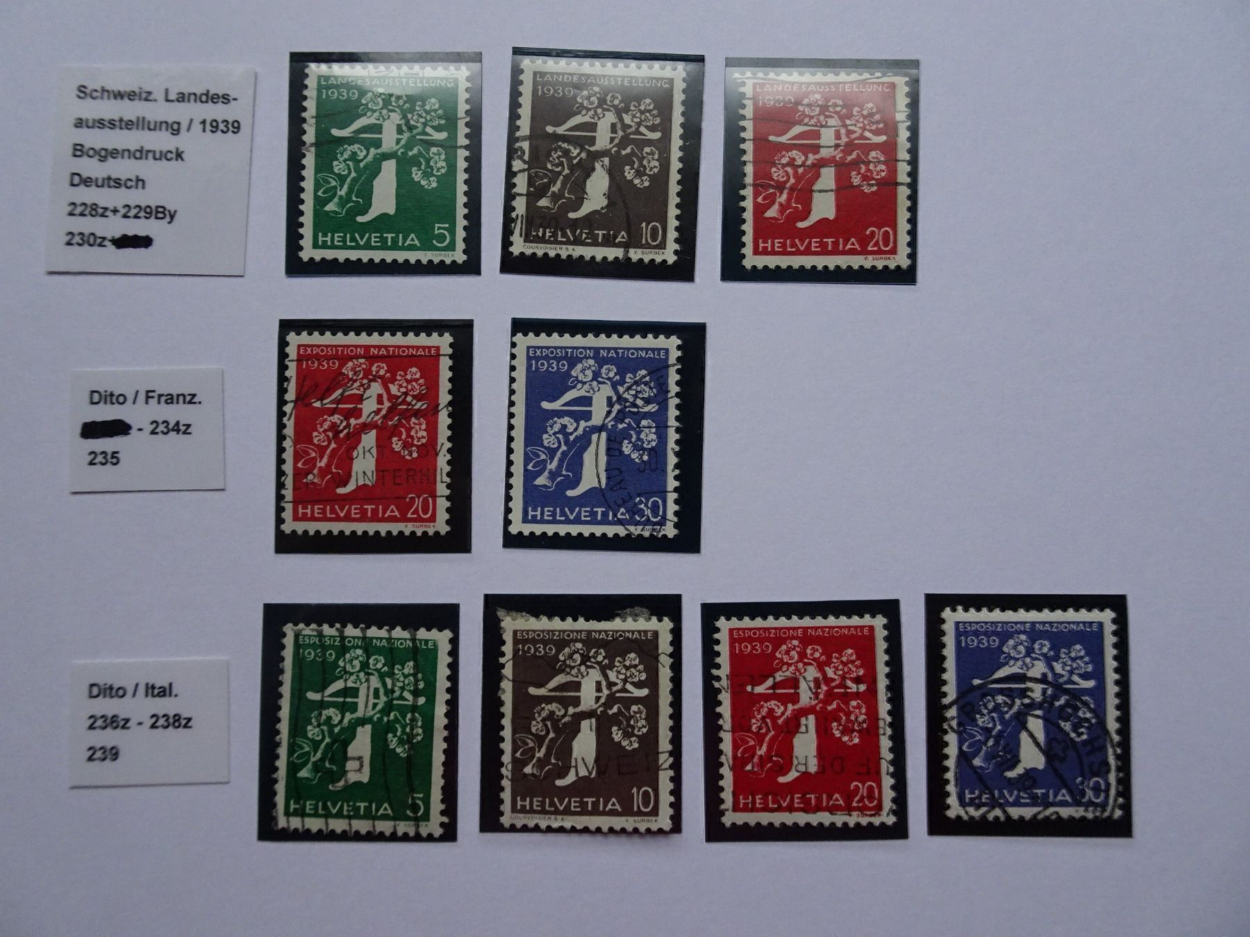 Alle Briefmarken: 1939 – Gebraucht aus Aadorf von Chnorli-Furz