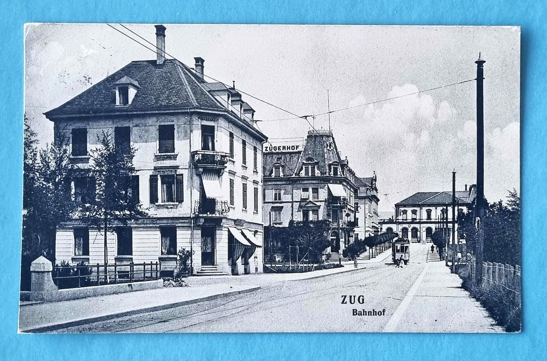 Cartoline postali: Zug - Alpenstrasse - Bahnhof - Strassenbahn - 1910 – Usato da Rothrist venduto da RROENK