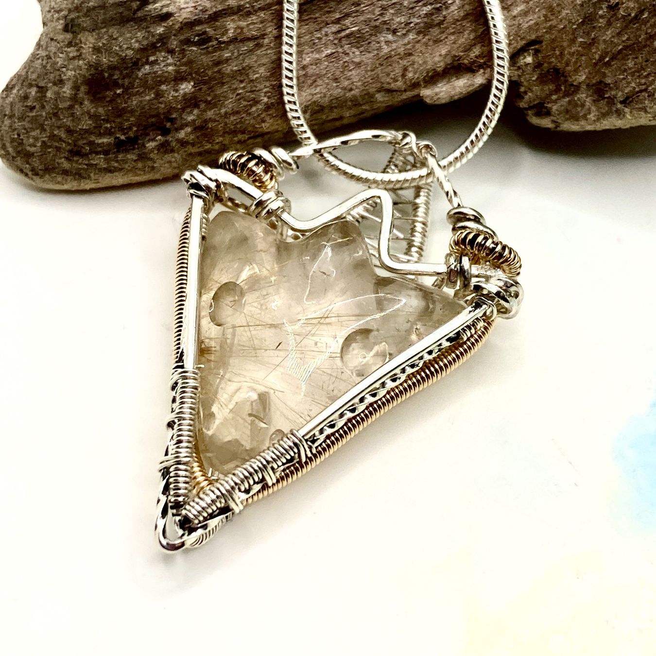 Catenine: Silberanhänger Rutilquarz Drachen Cabochon – Nuovo (secondo la descrizione) da Solothurn venduto da Kiki_Di