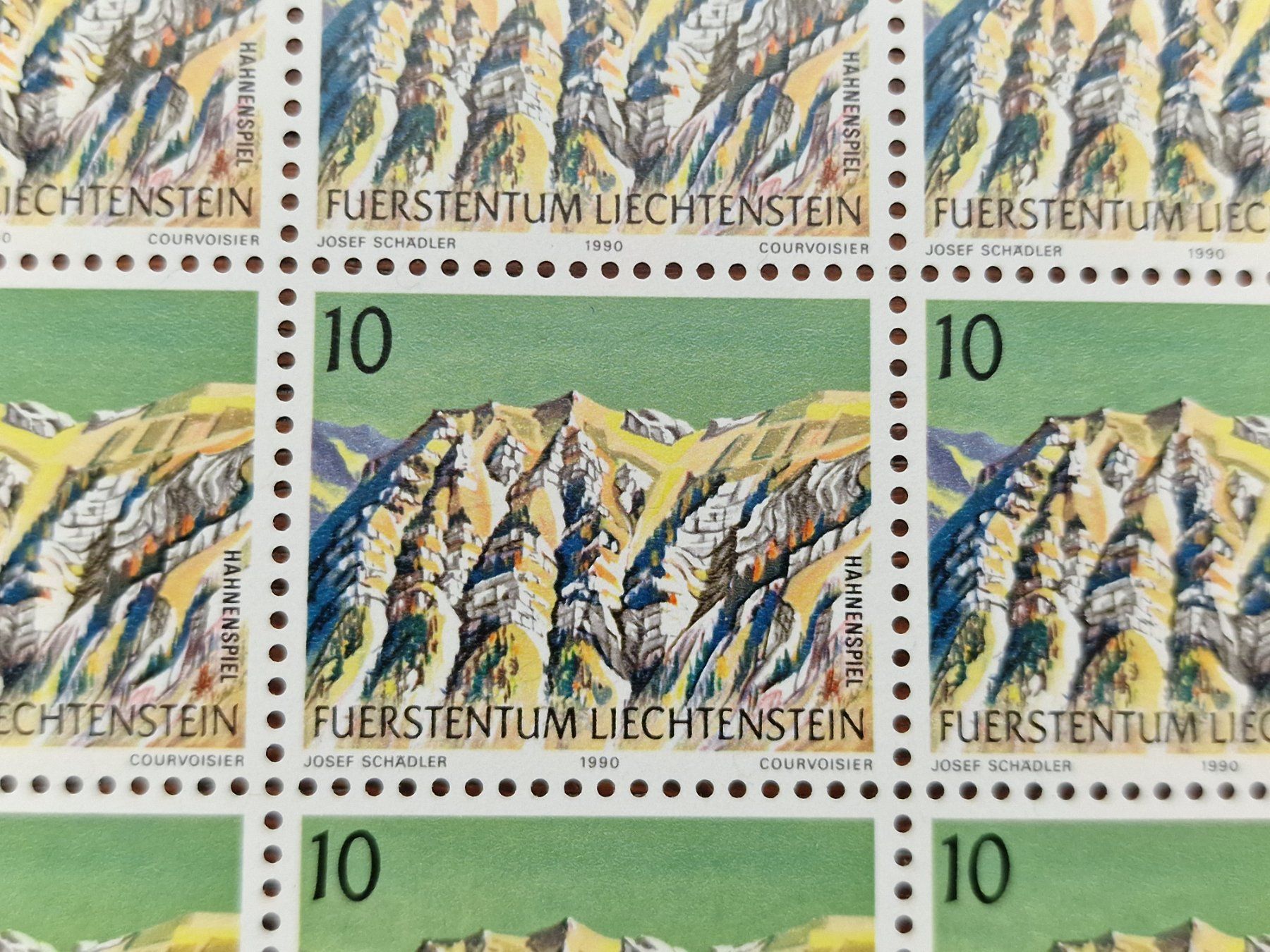 Alle Briefmarken: FL 1990 Serie Bogen "Berge -III" postfrisch – Gebraucht aus Aesch LU von briefmarken.uray 5