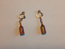 Vintage Ohrringe Rumflaschen 1960-1970er Jahre
