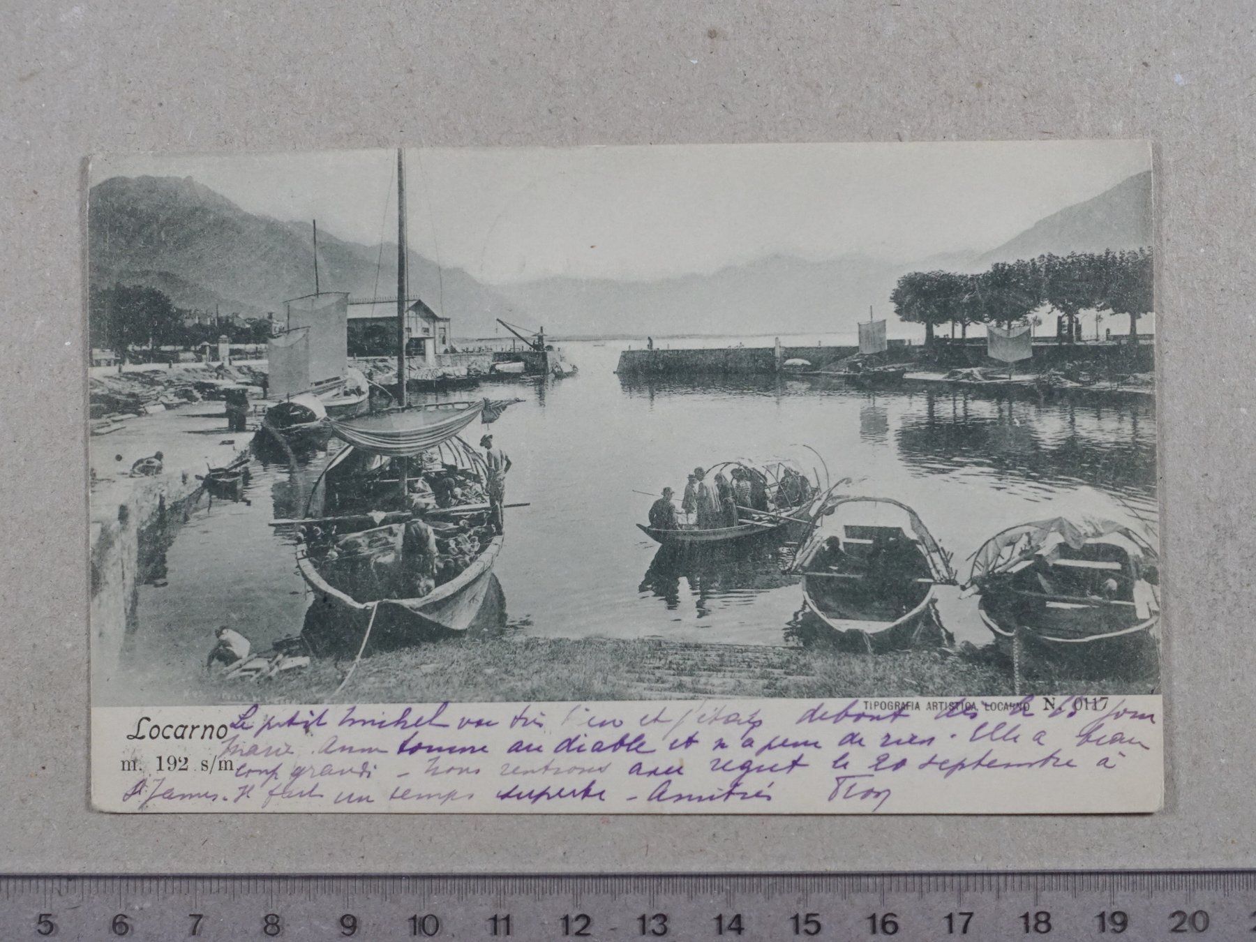 Ansichtskarten: Locarno, 1904, Boot, Schiff, belebt – Gebraucht aus Lenzburg von fh1