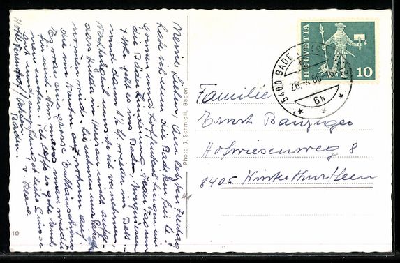 Ansichtskarten: AK Ennetbaden, Teilansicht, 1966 – Gebraucht aus Berlin von bartko-reher 1