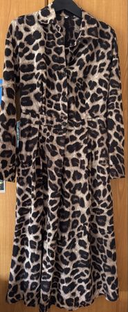 Leoparden-Print Blusenkleid, Gr. S