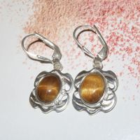 Ohrringe TIGERAUGE 925 Silber * VP 59,-