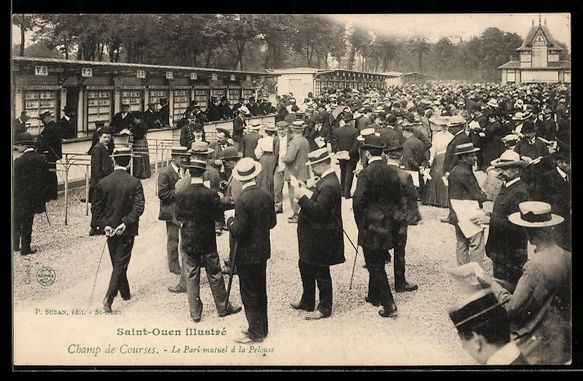 Cartoline postali: Saint-Ouen, Champ de Courses, Le Pari mu – Usato da Berlin venduto da bartko-reher
