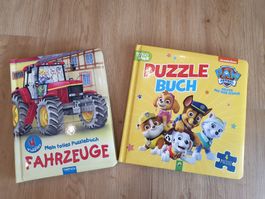 2 Puzzlebücher - Paw Patrol & Fahrzeuge