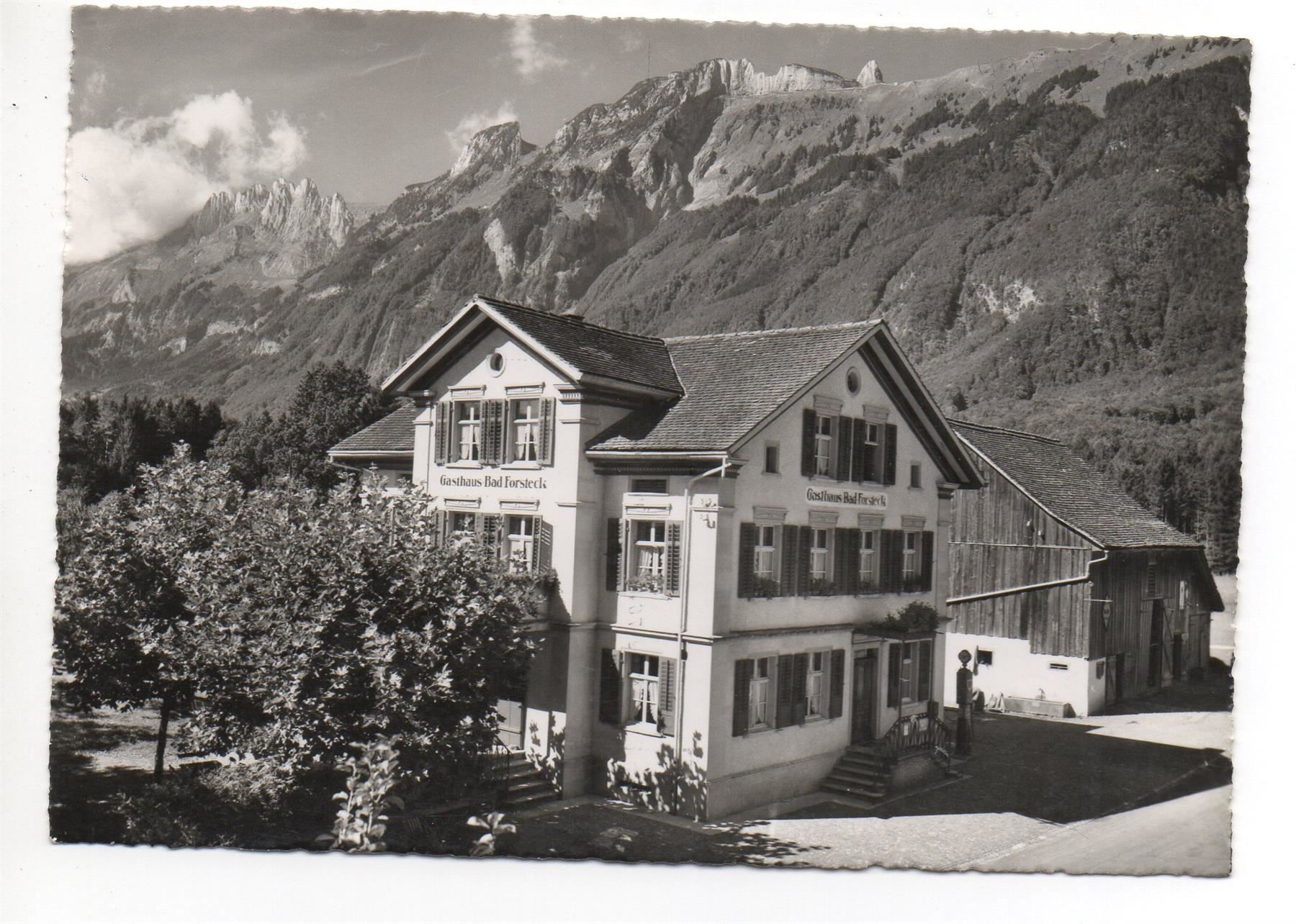 Cartoline postali: SENNWALD Gasthaus Bad Forsteck - Tanksäule – Usato da Jona venduto da philajona