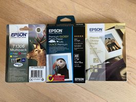 EPSON Bundle Tintenpatronen T1306, Fotopapier Premium Glossy