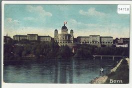Bern - Bundeshaus mit Aare - Fischer