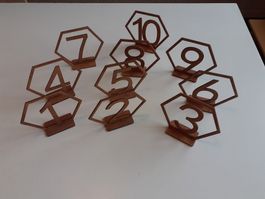 Numéros de table en bois 1-10