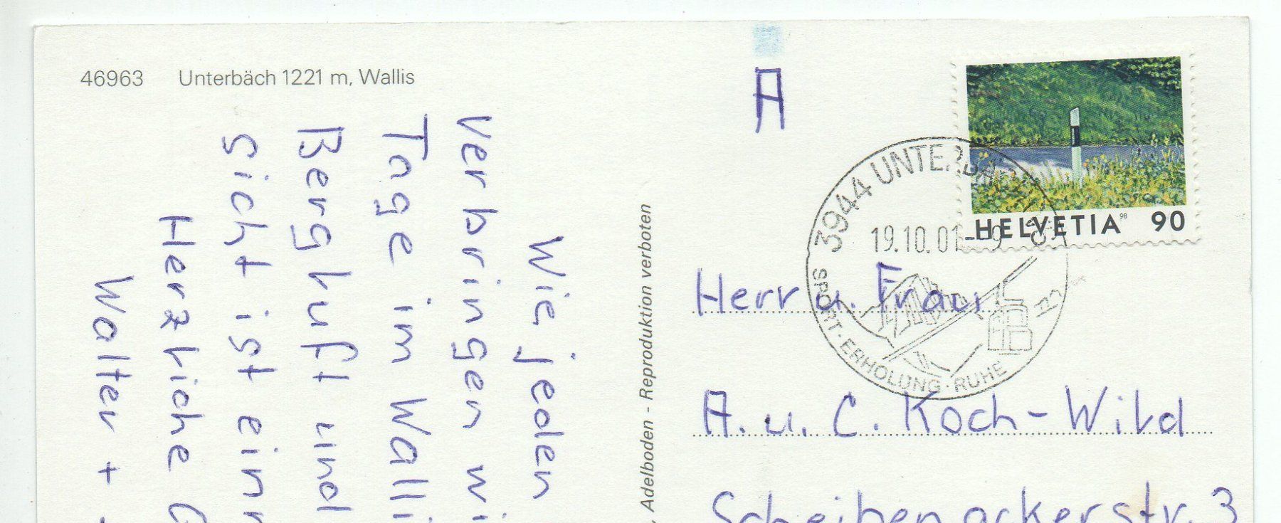 Ansichtskarten: UNTERBÄCH – Gebraucht aus Jona von philajona 1