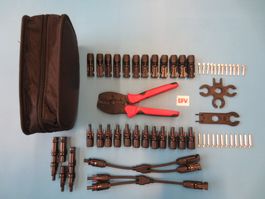 Aktion 20% Solar MC4 Set 12 Stecker + Crimpzange + Verteiler