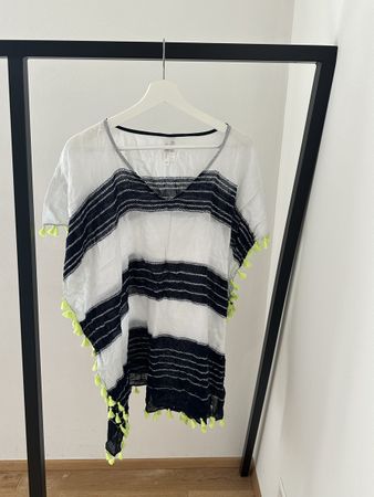 Seafolly, Beach Tunika, Weiss Blau Streifen, one size