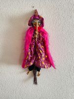Pinke Halloween Hexe auf Besen,ca:54cm Neu