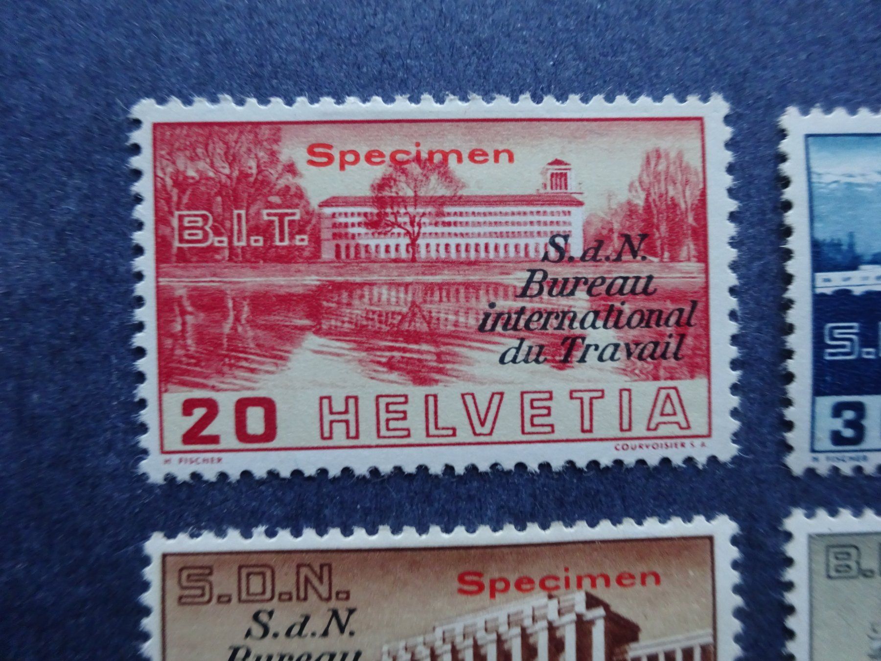 Tutti i francobolli: 1938 BIT 49 - 52 SPECIMEN postfrisch* – Usato da Appenzell-Steinegg venduto da adi1975 2