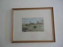 Original Aquarell LANDSCHAFT  - Stuvit Bosko handsigniert