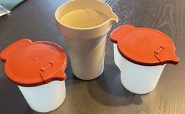 3 kleine Tupperware  Krüge Vintage 