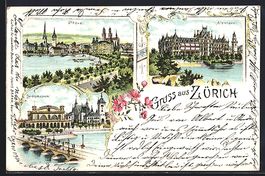 Litho Zürich, Landesmuseum, Utoquai und