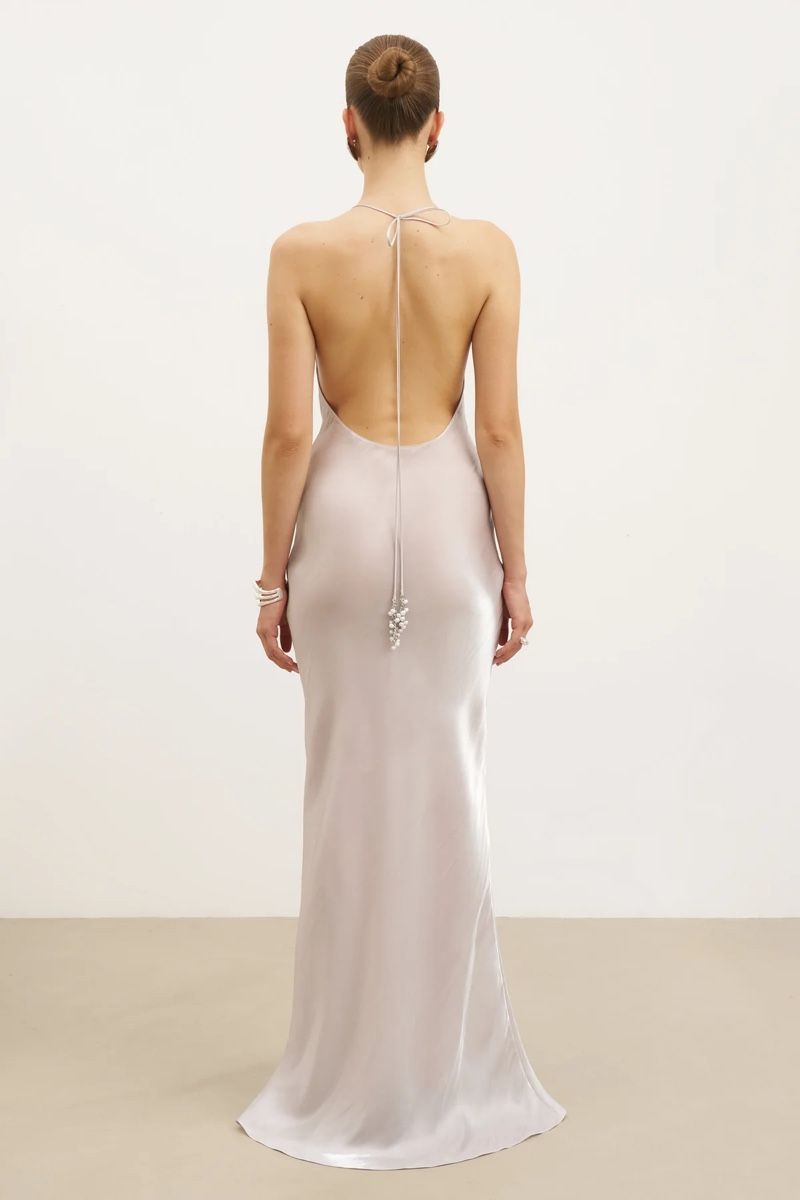 Vestiti: Elegant Silver Maxi Dress – Nuovo e nell'imballaggio originale da Zürich venduto da helmuehl 1