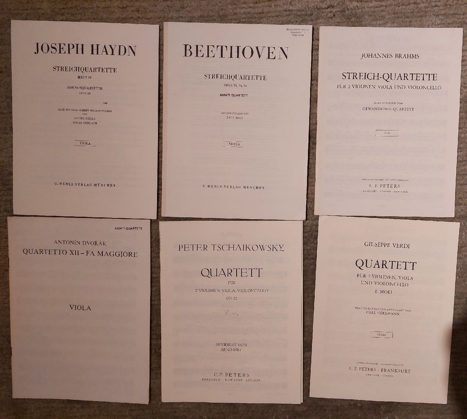 Libri: 40 einzelne Bratschenstimmen von Quartetten/Quintetten – Usato da Zürich venduto da Cortin 1