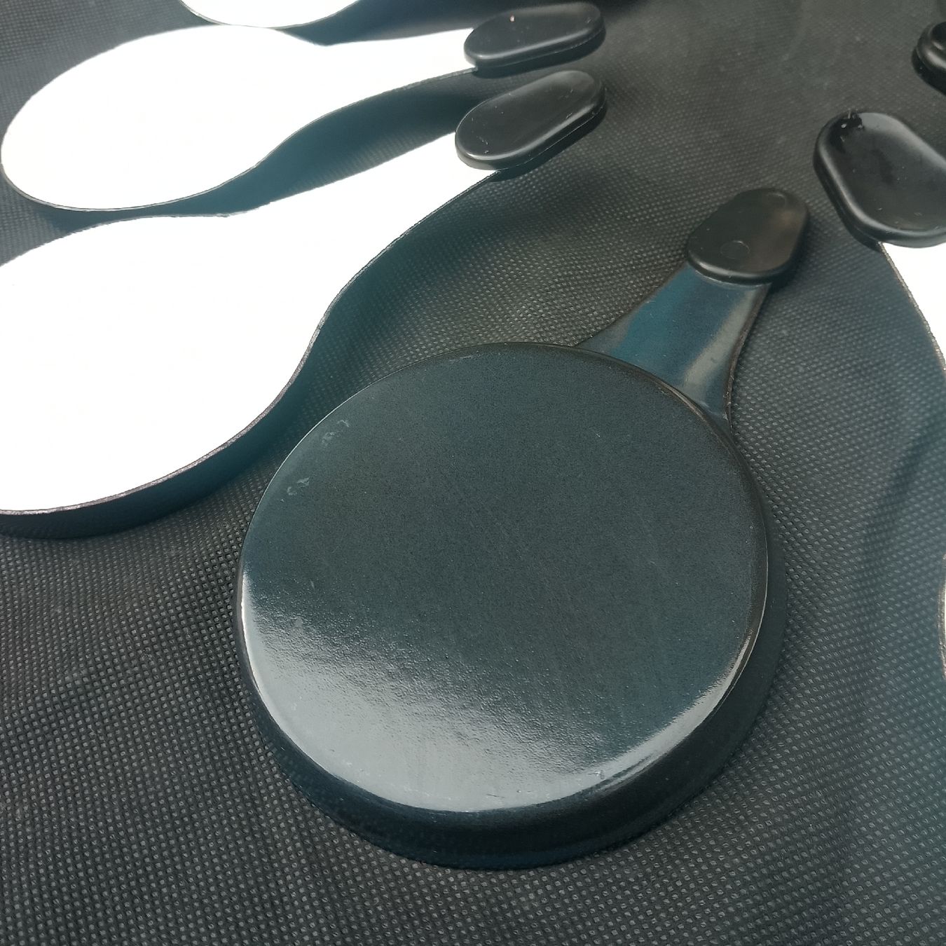 Padelle: 7 x Raclette Pfännchen, rund, weiss – Usato da Luzern venduto da toenu23 3