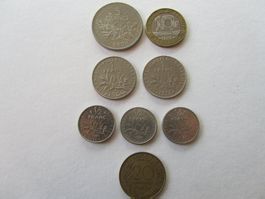 Münzen lot Francs, Frankreich, 8 Stück, mehr als 18 Francs
