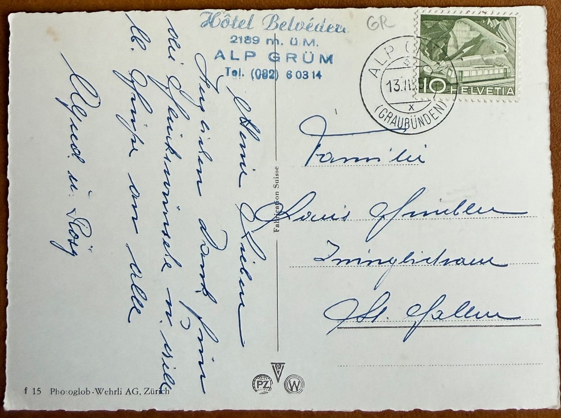 Cartoline postali: Bernina- Hospiz 1957 – Usato da Lutry venduto da Ediego 1