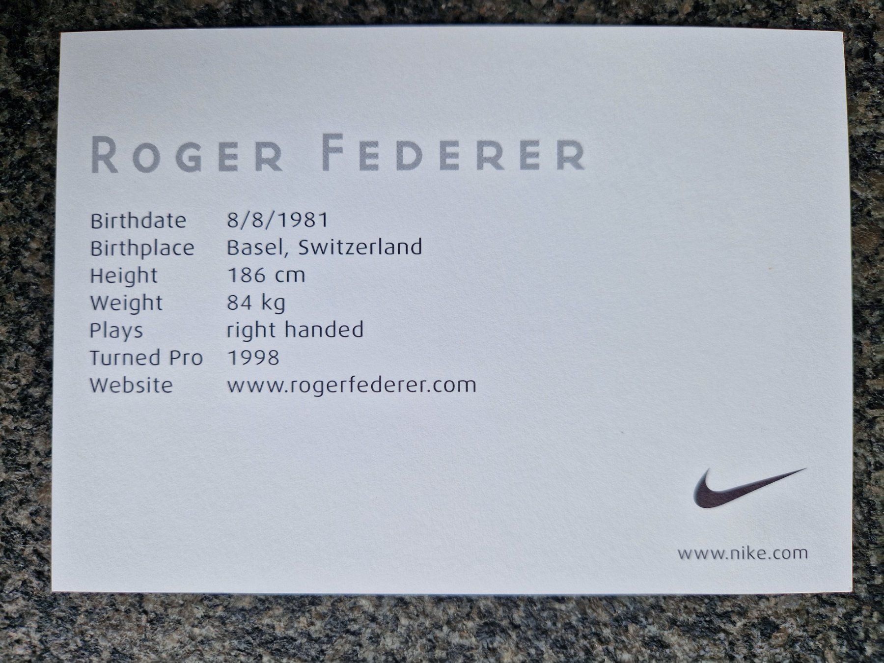 Autogramme: Roger Federer, Original Autogramm-Karte, 10.5 cm x 15 cm – Gebraucht aus Salmsach von aacs65 1