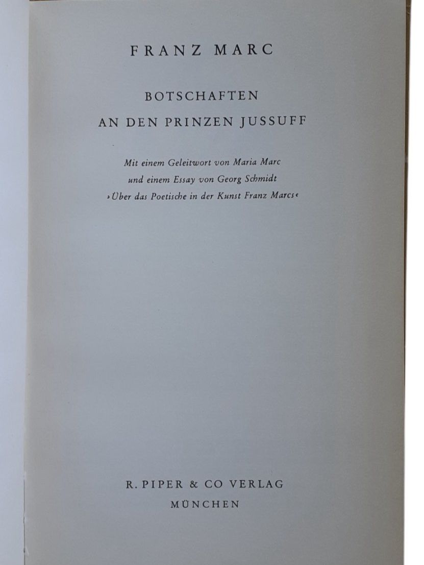 Libri: Franz Marc - Botschaften an den Prinzen Jussuff – Usato da Mörschwil venduto da aik_x8mc 1