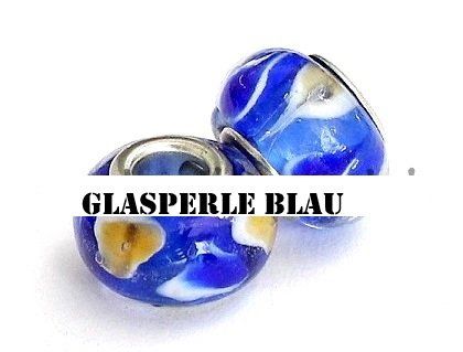 Perle (finte): Glasperle 14mm blau (2Stk.) – Nuovo (secondo la descrizione) da Schlatt TG venduto da kreativ-atelier