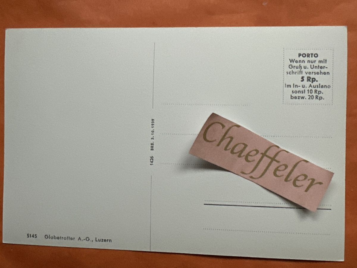 Cartes postales: Wasserwendi mit Rothornkette – D'occasion à Zürich par Chaeffeler 1