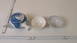 Japanisches Tee-Set, Teekanne mit 2 Schalen, Vintage