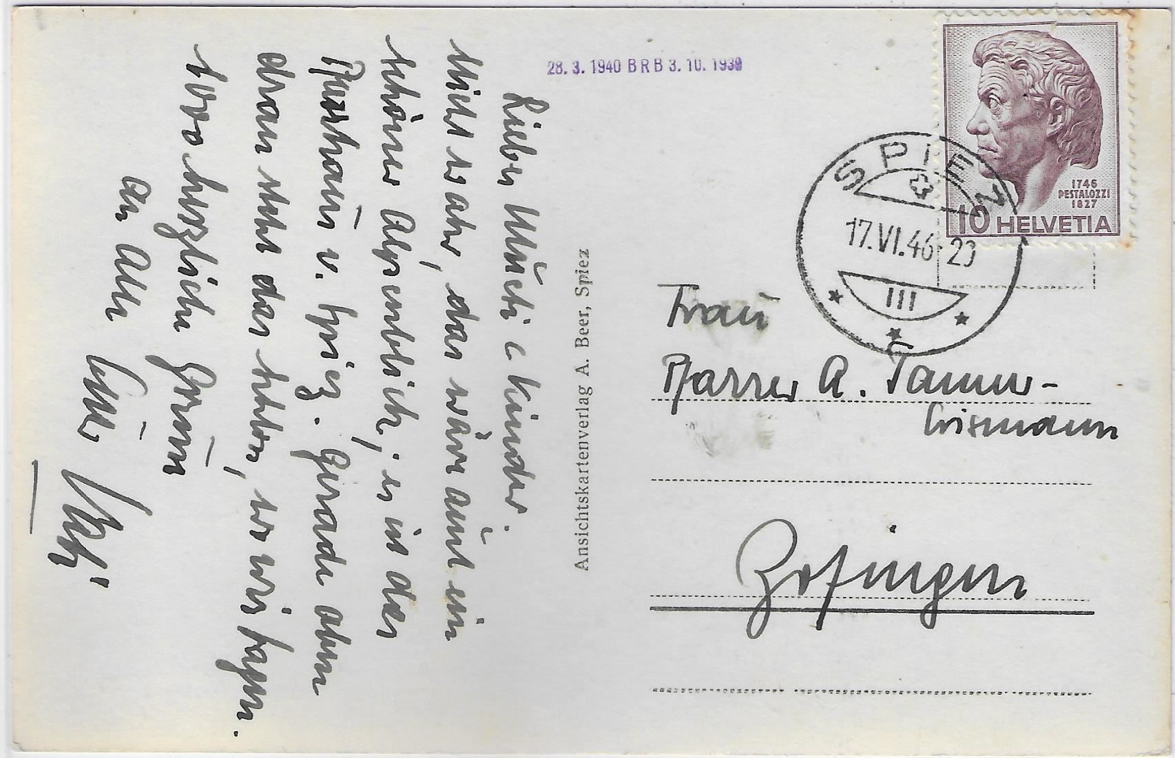 Cartoline postali: Spiez - Partie am See – Usato da Ettingen venduto da Kartenplanet 1