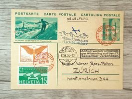 TR54 Carte postale + Timbre Suisse 1935