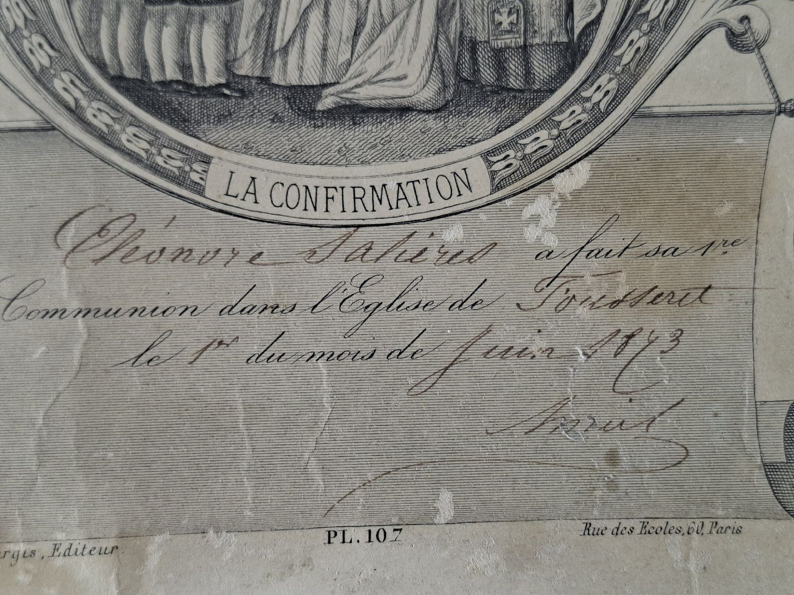 Libri: antikes sakrales Dokument,  Kommunion 1843 – Usato da Grindelwald venduto da carro5 4
