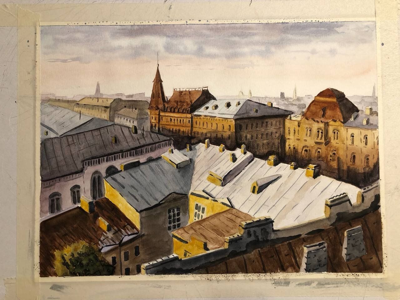 Dipinti: Aquarell-Malerei: "Dächer der Altstadt" – Nuovo (secondo la descrizione) da Meggen venduto da My_art_for_you