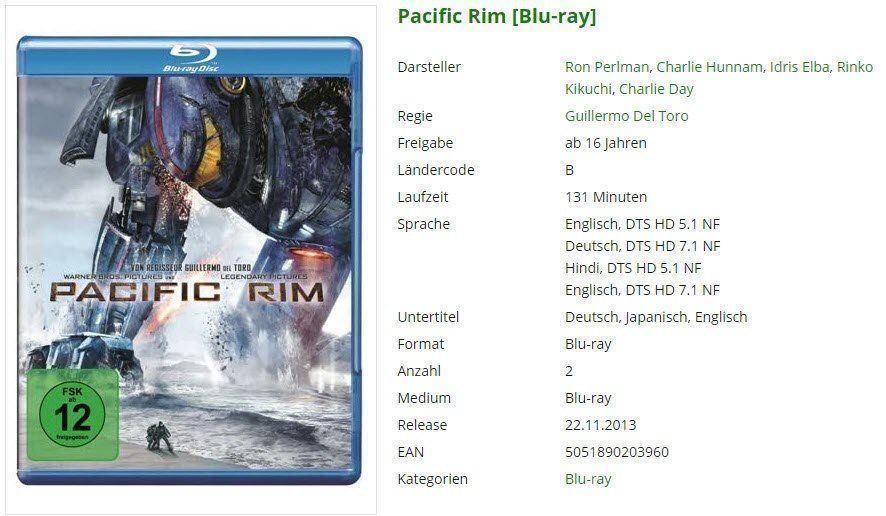 Tutti i DVDs: Pacific Rim [Blu-ray] – Usato da Buchrain venduto da Sssschaller