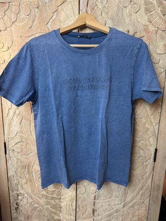 Zara T-Shirt Gr. S, Blaues Vintage Sommer Shirt