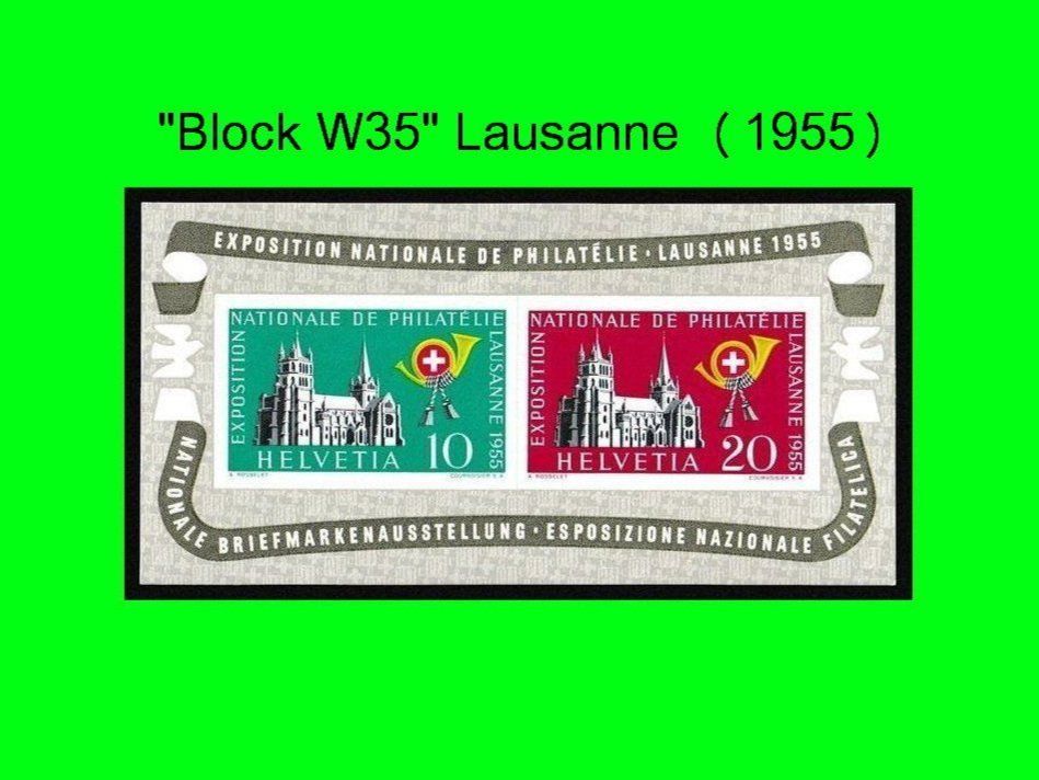 Tutti i francobolli: Block W35 "Lausanne" (1955) – Nuovo (secondo la descrizione) da Dübendorf venduto da chiara48