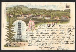 Gibswil farbige Lithografie