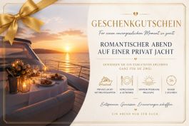 Gutschein Romantischer Abend auf Privatjacht 5h