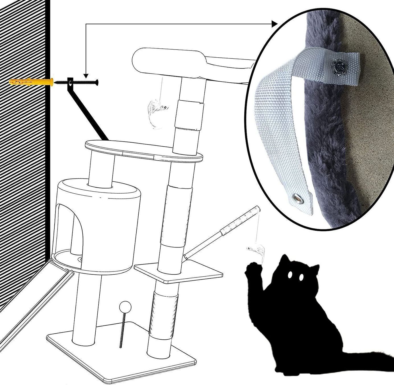 Katzenbaum - Kratzbaum: Stabiler Kratzbaum Katzenbaum Kletterbaum mit Plattformen – Neu und originalverpackt aus Zürich von NovaDen 4