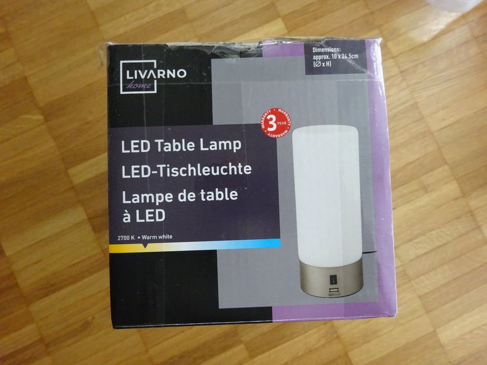 Livarno Home LED-Tischleuchte Röhre mit USB-Anschluss
