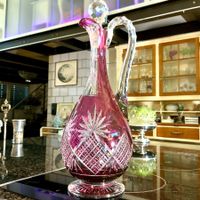 ST.LOUIS FRANCE JUGENDSTIL BLEIKRISTALL WEINKARAFFE UM 1900