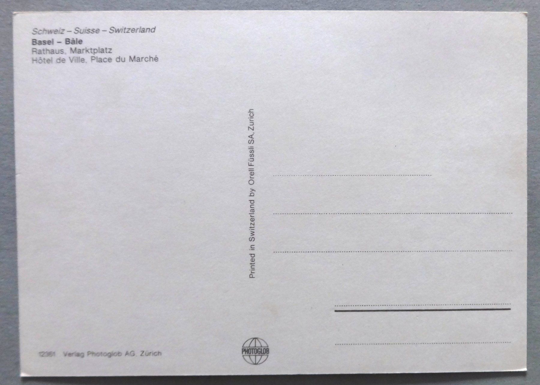 Cartoline postali: Basel - Bâle, Rathaus, Marktplatz – Usato da Fétigny venduto da Billy2miny 1