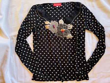 Top noir à pois – Fuego Woman – taille M