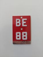 Velonummer / Fahrradnummer BE 88 rot/weiss