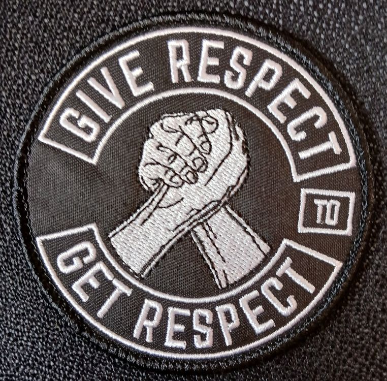 Toppe: Patch "Give Respect " Brodé J088 – Nuovo e nell'imballaggio originale da Allens venduto da MADE.IN.ROCK.N.ROLL 2