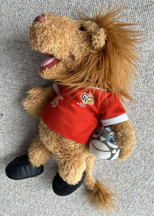 Peluche vintage coupe du monde 2006 Japon Nici lion goleo football lion